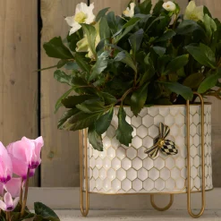 Spring|Greenery & Florals|MacKenzie-Childs Honeycomb Small Tin Planter