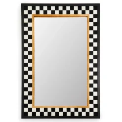 Room Accents|MacKenzie-Childs Hopscotch Check Large Rectangle Wall Mirror