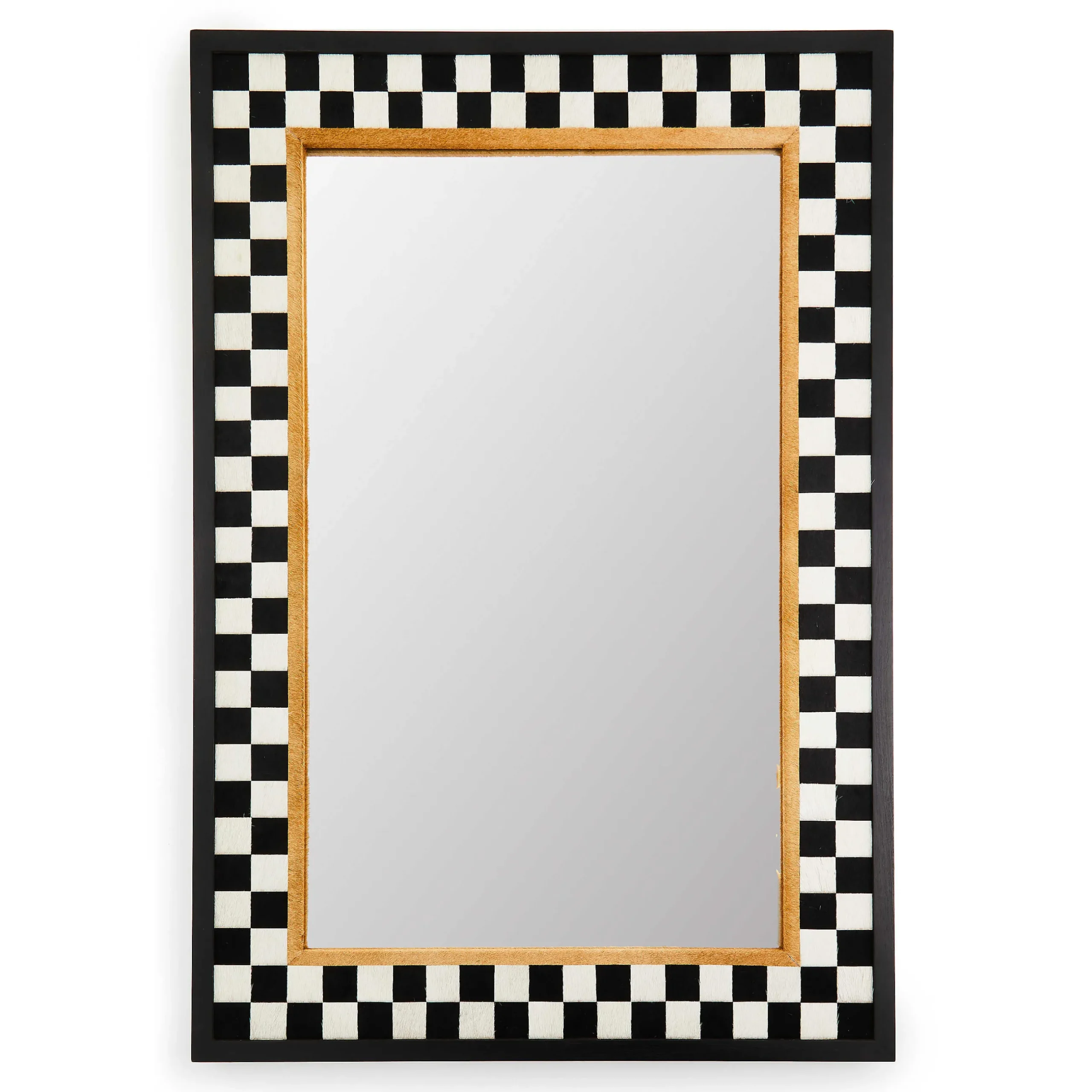 Room Accents|MacKenzie-Childs Hopscotch Check Large Rectangle Wall Mirror