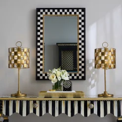 Room Accents|MacKenzie-Childs Hopscotch Check Large Rectangle Wall Mirror