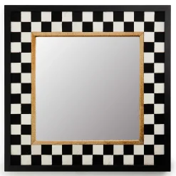 Room Accents|MacKenzie-Childs Hopscotch Check Square Wall Mirror