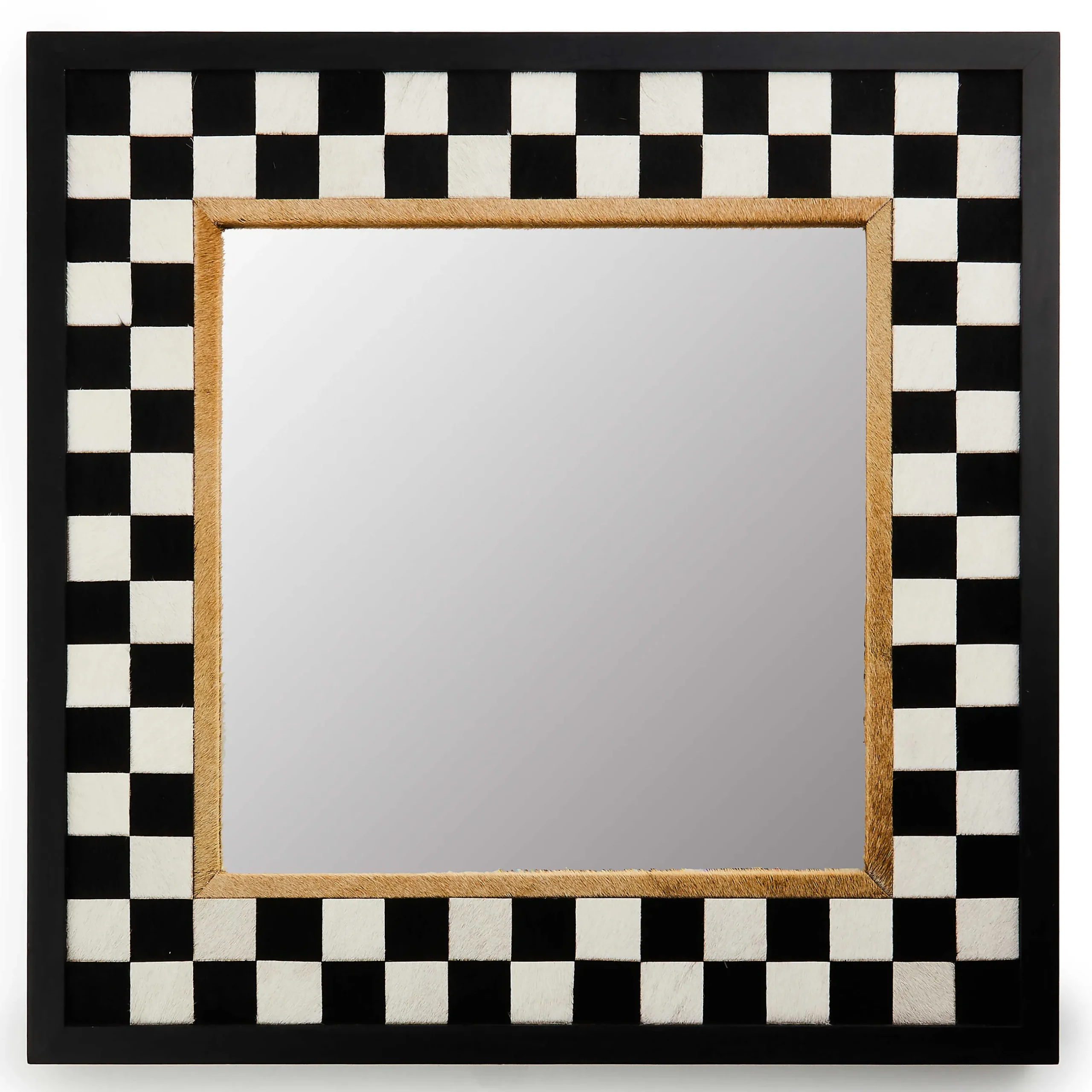 Room Accents|MacKenzie-Childs Hopscotch Check Square Wall Mirror