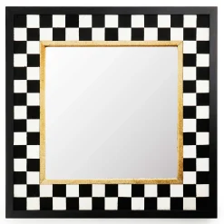 Room Accents|MacKenzie-Childs Hopscotch Check Square Wall Mirror