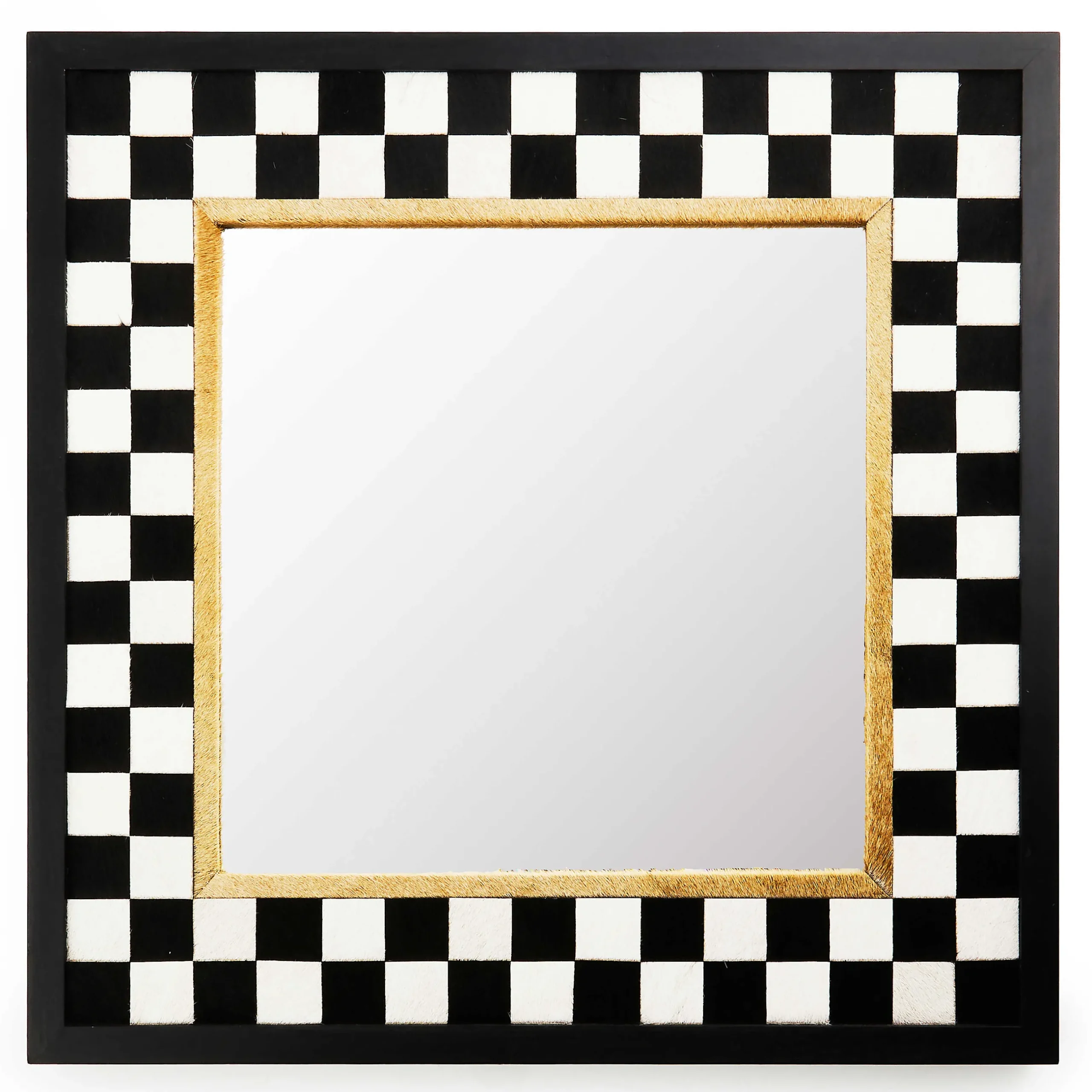 Room Accents|MacKenzie-Childs Hopscotch Check Square Wall Mirror