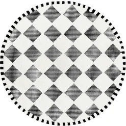 Rugs|MacKenzie-Childs Houndstooth Check Diamond 6' Round Rug