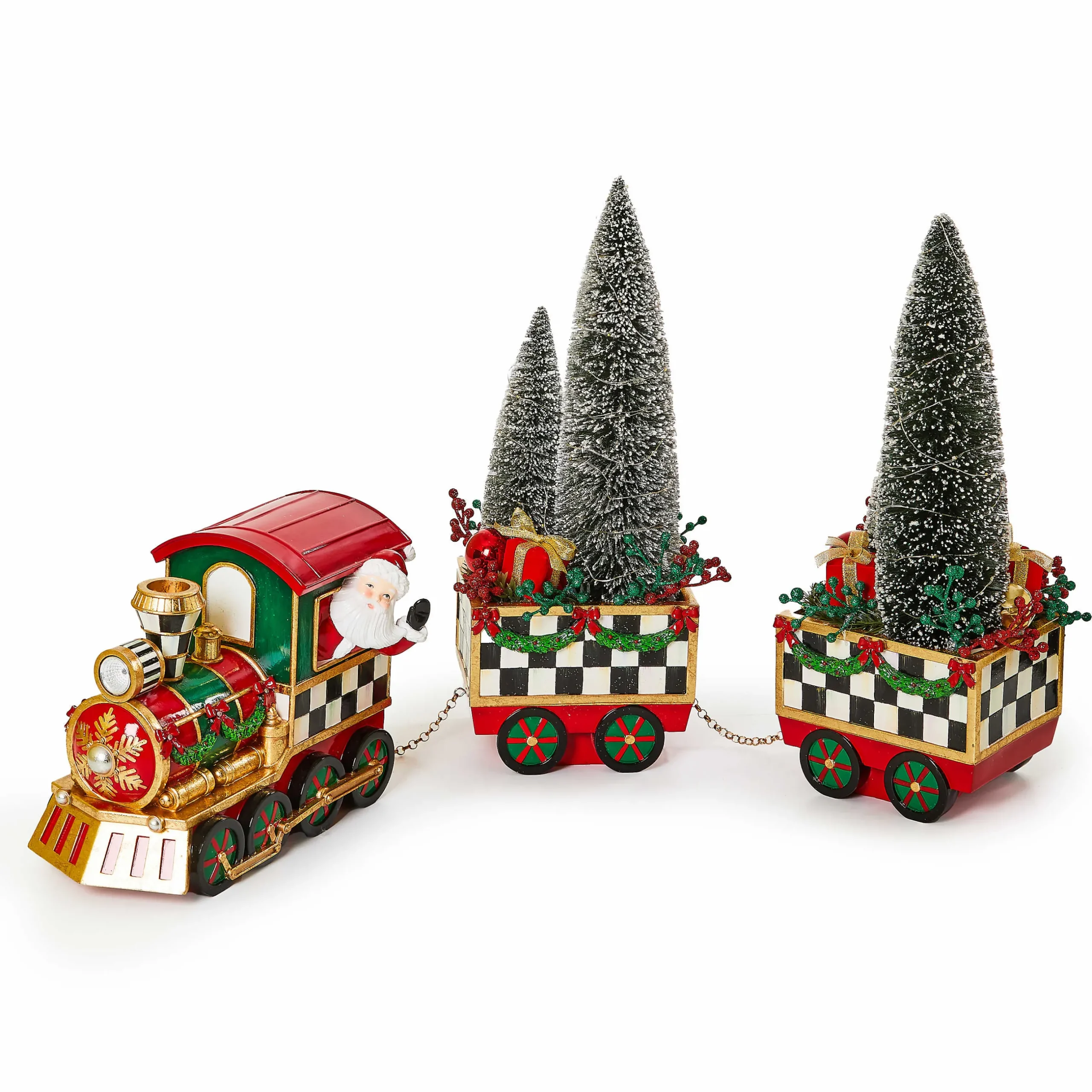 Room Accents|MacKenzie-Childs Illuminated Bottle Brush Train Arrangement