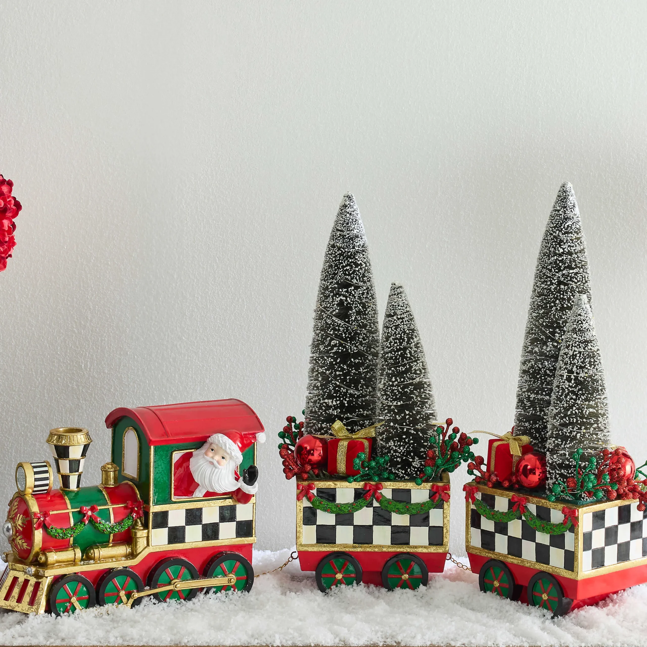 Room Accents|MacKenzie-Childs Illuminated Bottle Brush Train Arrangement