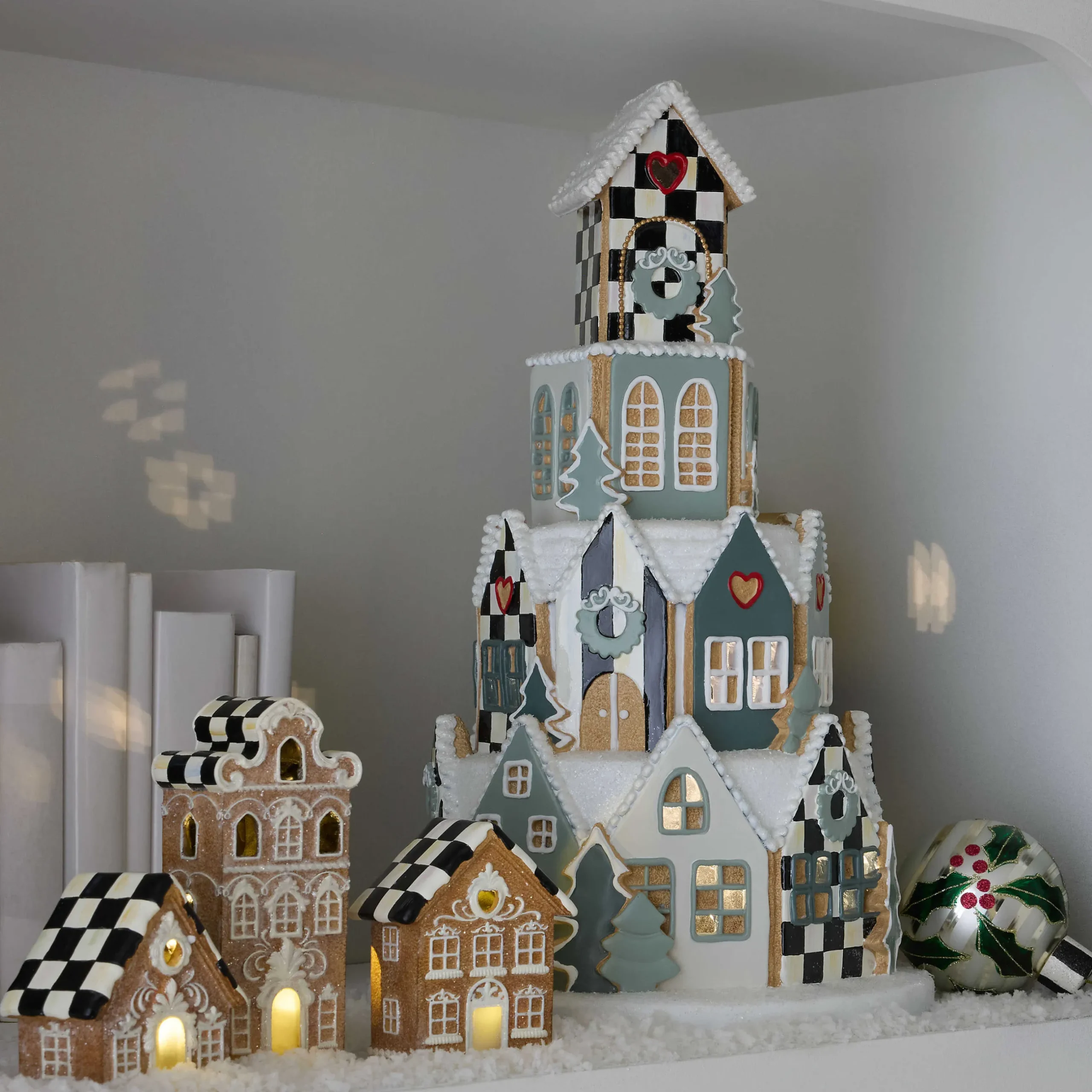 Holiday|Room Accents|MacKenzie-Childs Illuminated Farmhouse Gingerbread Village