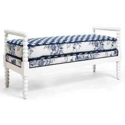 Outdoor|Spring|MacKenzie-Childs Indigo Villa Outdoor Bench