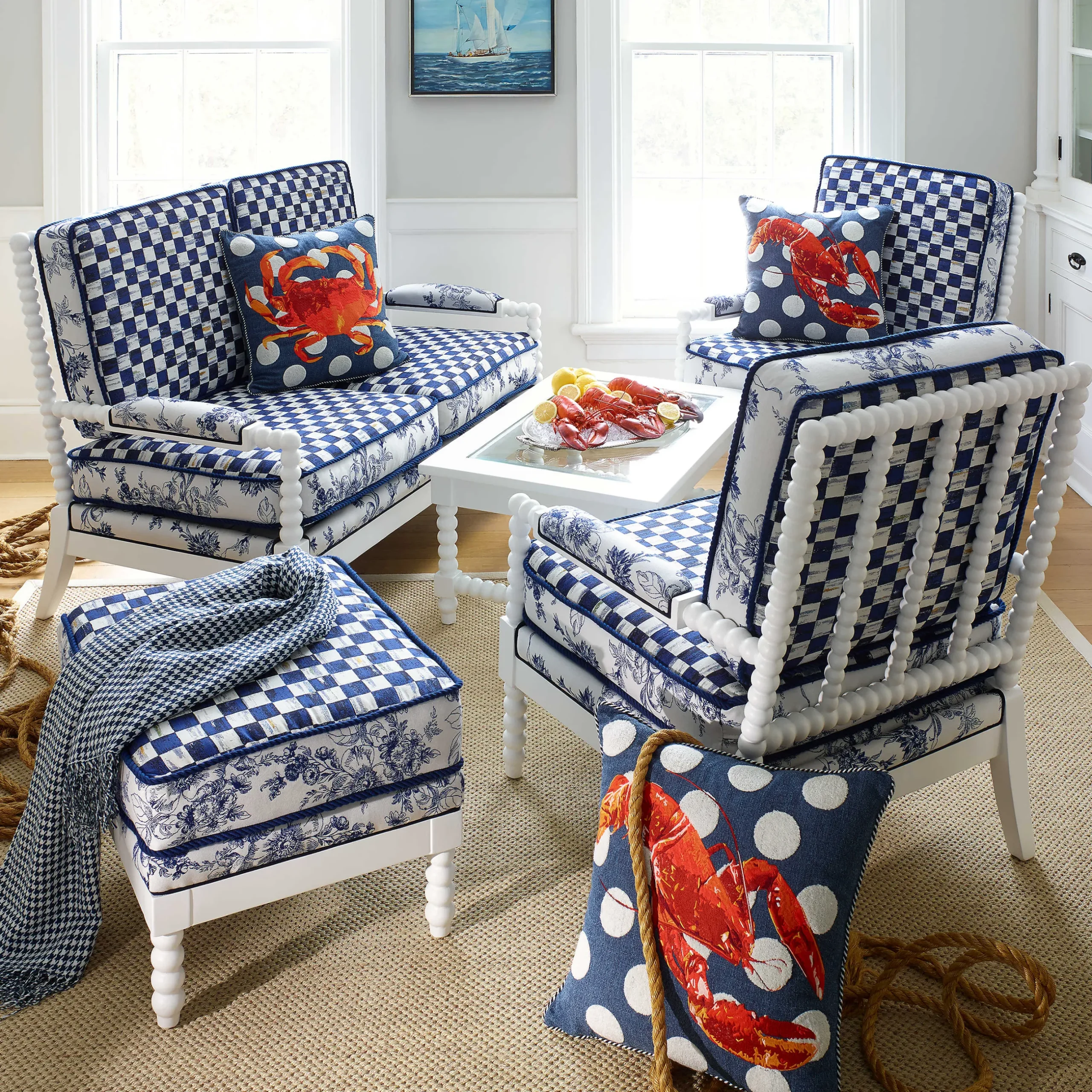 Outdoor|Spring|MacKenzie-Childs Indigo Villa Outdoor Chair