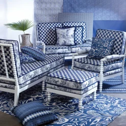Outdoor|Spring|MacKenzie-Childs Indigo Villa Outdoor Loveseat