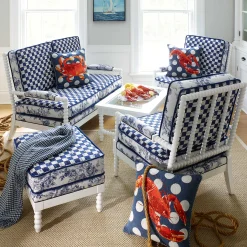 Outdoor|Spring|MacKenzie-Childs Indigo Villa Outdoor Loveseat