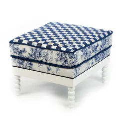 Outdoor|Spring|MacKenzie-Childs Indigo Villa Outdoor Ottoman