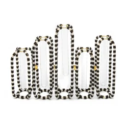 Room Accents|MacKenzie-Childs Interlocking Black White Bud Vases, Set of 5