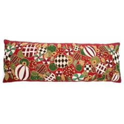 Holiday|Pillows, Throws, & Cushions|MacKenzie-Childs Jolly Ornaments Lumbar Pillow