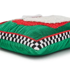Pillows, Throws, & Cushions|MacKenzie-Childs Joyful Black Santa Throw Pillow