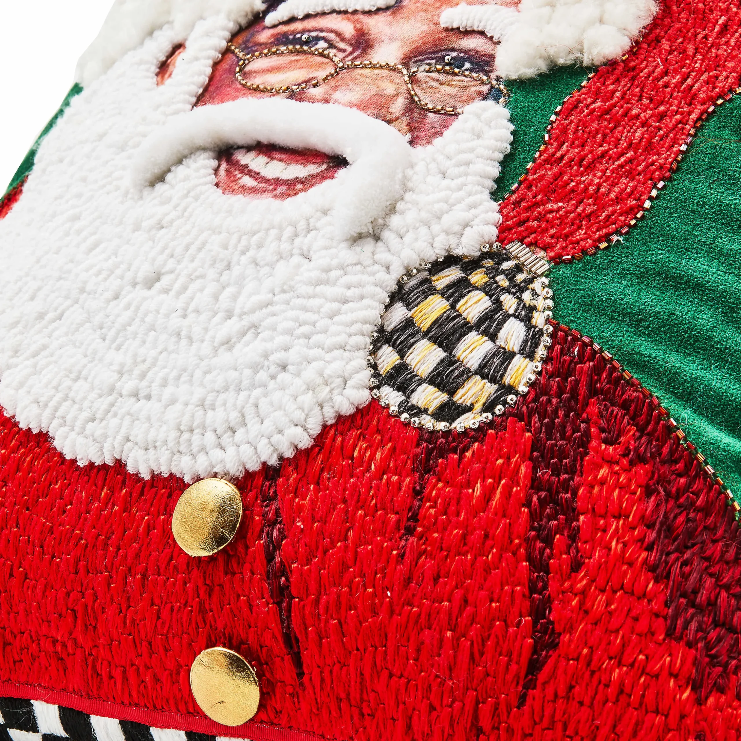 Pillows, Throws, & Cushions|MacKenzie-Childs Joyful Black Santa Throw Pillow