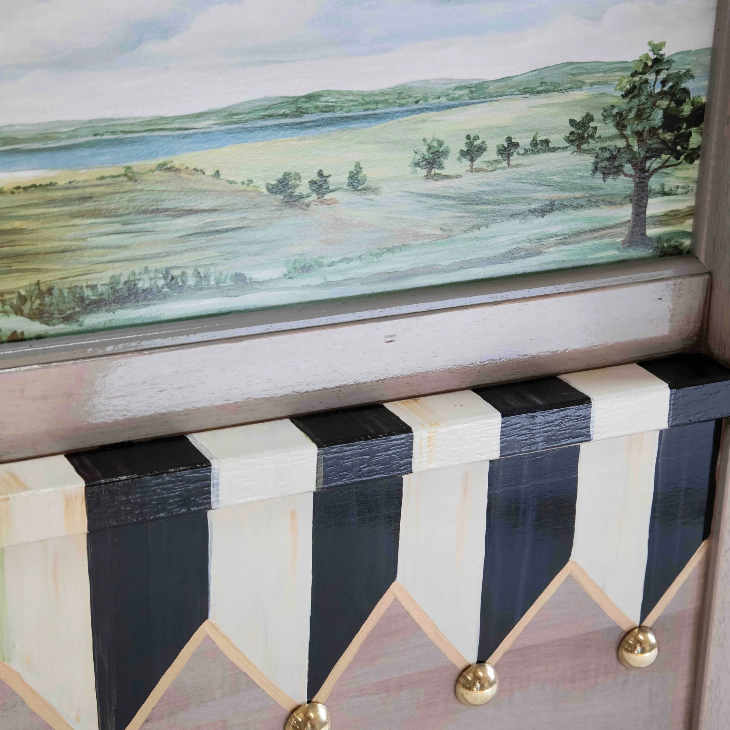Storage Furniture|Entryway Furniture|MacKenzie-Childs Landscape Blanket Bench