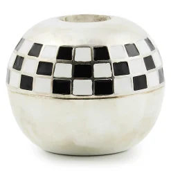 Candles & Fragrances|Room Accents|MacKenzie-Childs Large Sphere Check Candle Holders, Set of 2