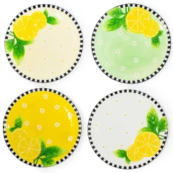 Spring|Dinnerware & Flatware|MacKenzie-Childs Lemon Dessert Plates, Set of 4