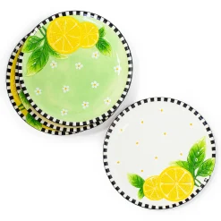 Spring|Dinnerware & Flatware|MacKenzie-Childs Lemon Dessert Plates, Set of 4