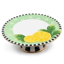 Serveware|MacKenzie-Childs Lemon Large Pedestal Platter