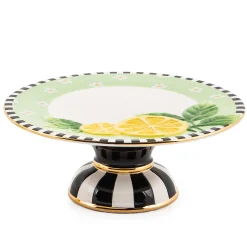Spring|Serveware|MacKenzie-Childs Lemon Small Pedestal Platter