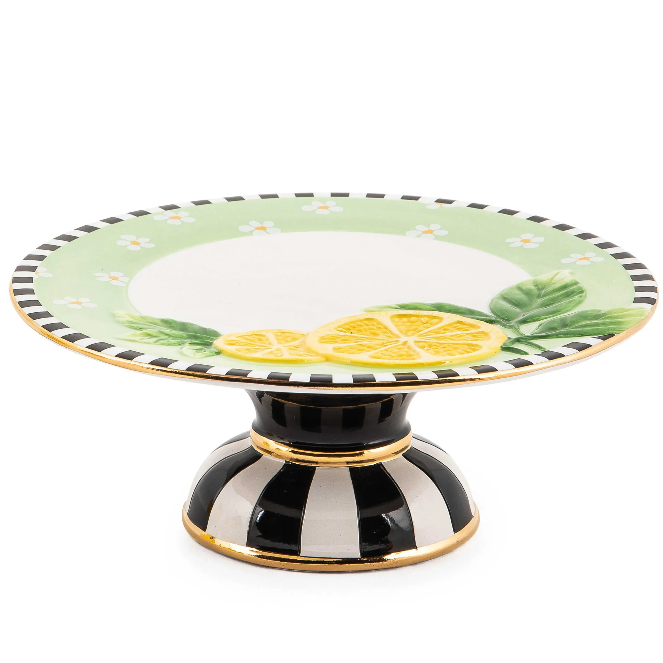 Spring|Serveware|MacKenzie-Childs Lemon Small Pedestal Platter