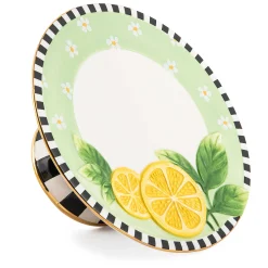 Spring|Serveware|MacKenzie-Childs Lemon Small Pedestal Platter