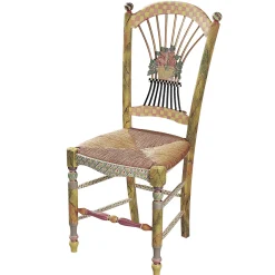 Dining Room & Kitchen|MacKenzie-Childs Light Flower Basket Side Chair