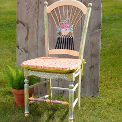Dining Room & Kitchen|MacKenzie-Childs Light Flower Basket Side Chair