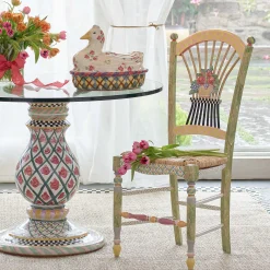 Dining Room & Kitchen|MacKenzie-Childs Light Flower Basket Side Chair