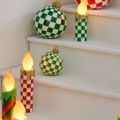 Room Accents|MacKenzie-Childs Light Green Check Tabletop Ornament