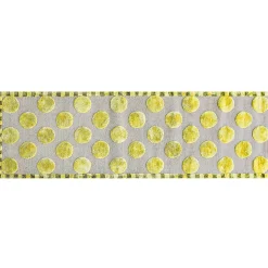 Rugs|MacKenzie-Childs Macro Dot Chartreuse Rug - 2'6 x 8'
