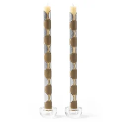 Candles & Fragrances|Table Accessories|MacKenzie-Childs Macrodot Grey Dinner Candles, Set of 2