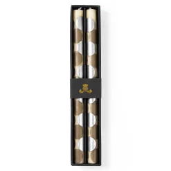 Candles & Fragrances|Table Accessories|MacKenzie-Childs Macrodot Grey Dinner Candles, Set of 2