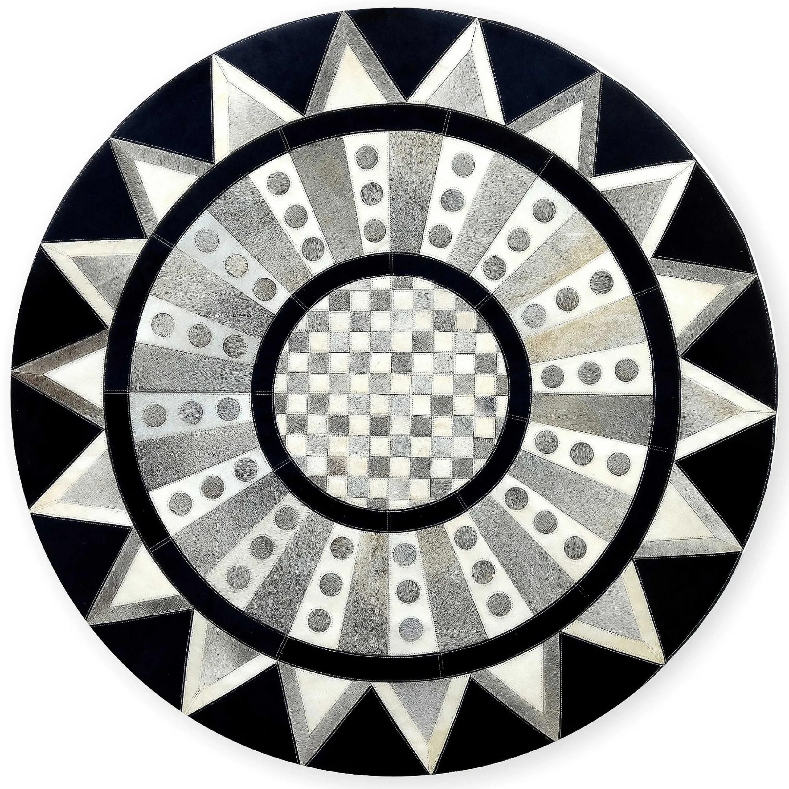 Rugs|MacKenzie-Childs Madison Hair on Hide 6' Round Rug