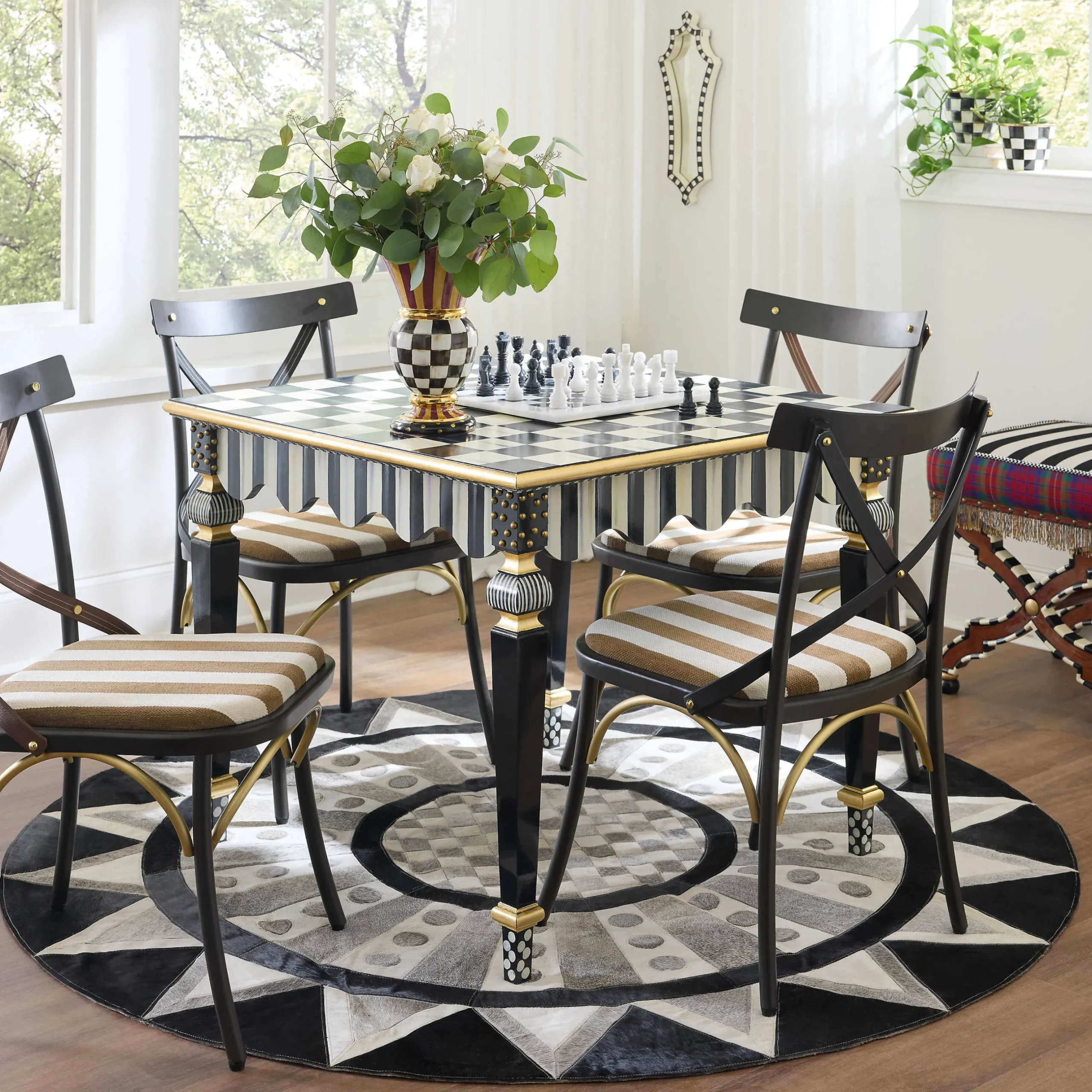 Rugs|MacKenzie-Childs Madison Hair on Hide 6' Round Rug