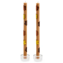 The Fall Shop|Candles & Fragrances|MacKenzie-Childs Maple Leaf Brown Dinner Candles, Set of 2