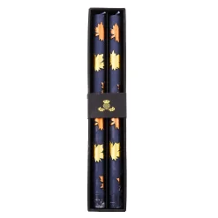 The Fall Shop|Candles & Fragrances|MacKenzie-Childs Maple Leaf Navy Dinner Candles, Set of 2