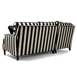 Living Room|MacKenzie-Childs Marquee Black Stripe 2-Piece Left Arm Chaise Sectional