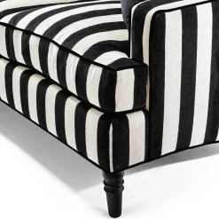 Living Room|MacKenzie-Childs Marquee Black Stripe 2-Piece Left Arm Chaise Sectional