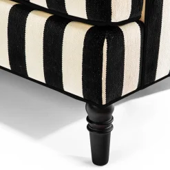 Living Room|MacKenzie-Childs Marquee Black Stripe 2-Piece Left Arm Chaise Sectional