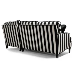 Living Room|MacKenzie-Childs Marquee Black Stripe 2-Piece Right Arm Chaise Sectional