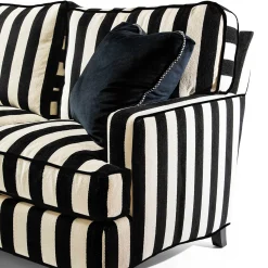 Living Room|MacKenzie-Childs Marquee Black Stripe 2-Piece Right Arm Chaise Sectional