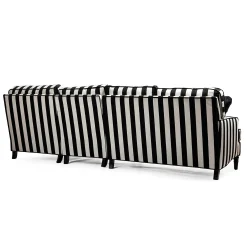 Living Room|MacKenzie-Childs Marquee Black Stripe 2-Piece Right Arm Chaise Sectional