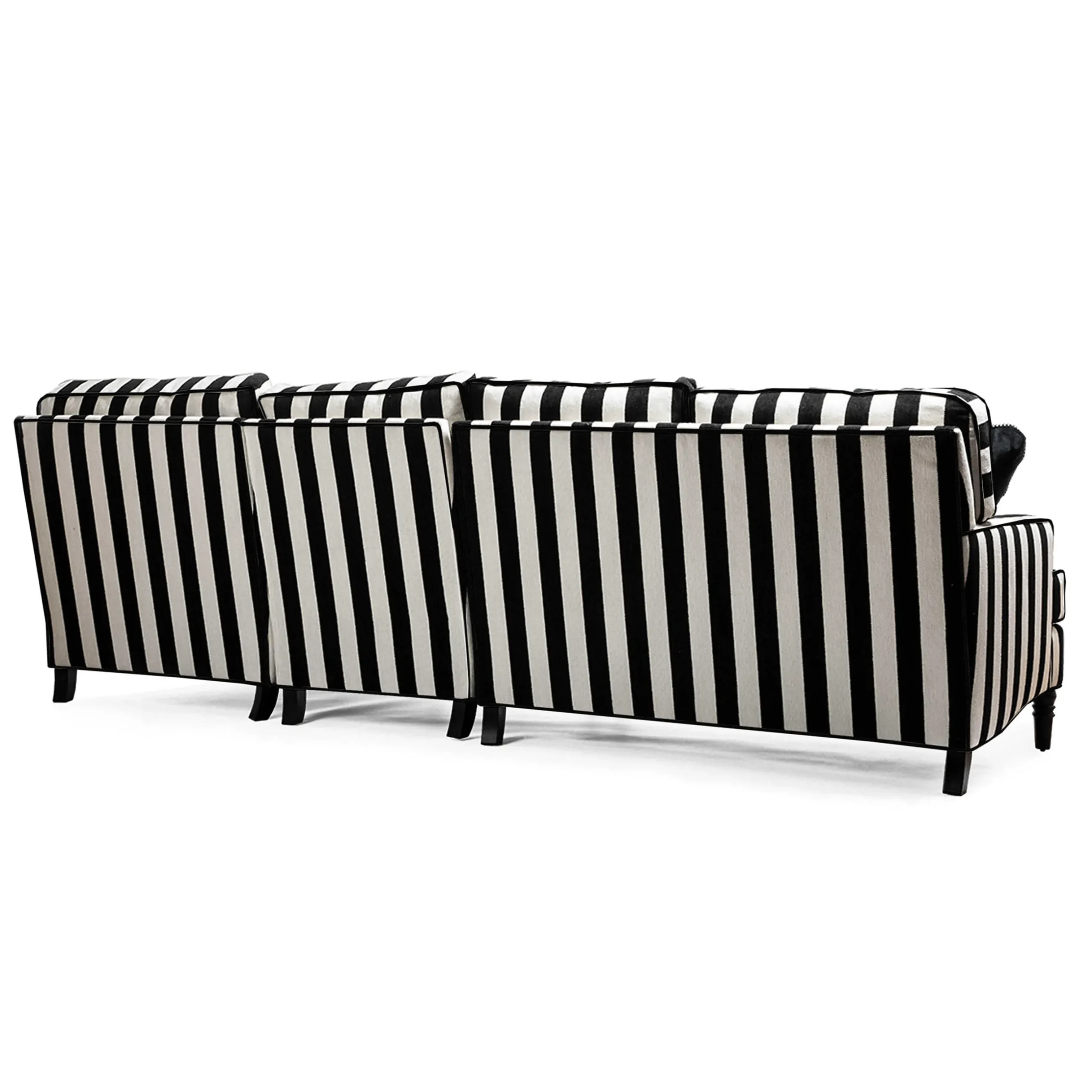 Living Room|MacKenzie-Childs Marquee Black Stripe 2-Piece Right Arm Chaise Sectional