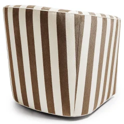 Living Room|MacKenzie-Childs Marquee Brown Stripe Chenille Swivel Chair