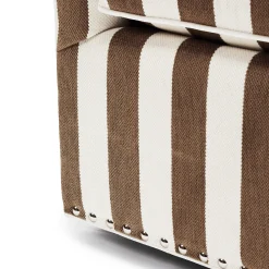 Living Room|MacKenzie-Childs Marquee Brown Stripe Chenille Swivel Chair