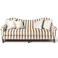 Living Room|MacKenzie-Childs Marquee Brown Stripe Chenille Sofa
